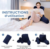 INFANZIA ergonomisch leeskussen met armleuningen, rugsteun, marineblauw