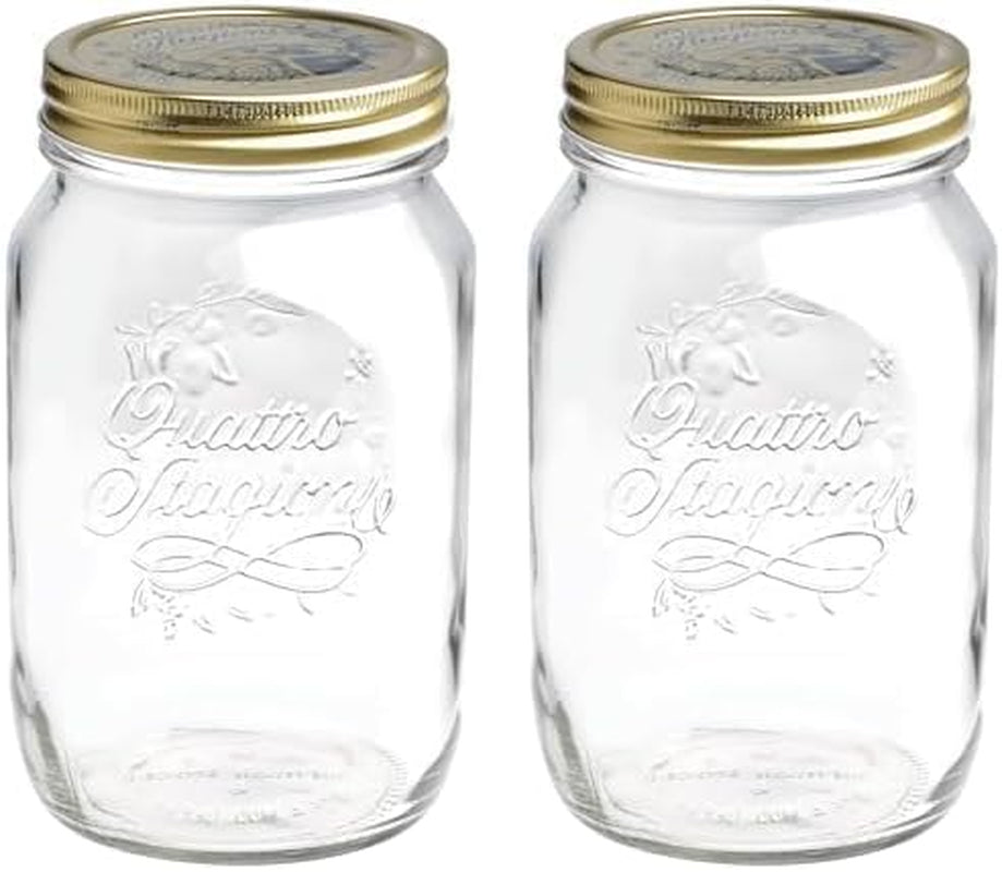 Bormioli QUATTRO STAGIONI voorraadpot 1 liter (pak van 2) Voedselbewaardozen Naty Shop 1000 Ml (pak van 2)