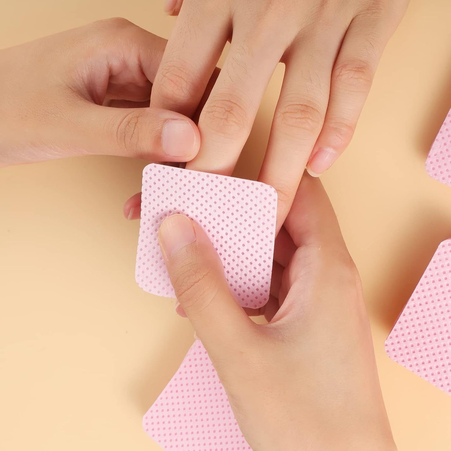 300 Stück Nagellackentferner Pads, Fusselfreie Nägel Wattepads Für Nägel Nagellackentferner Pluisvrije nageldoekjes Cleaner Gelnägel - Rosa