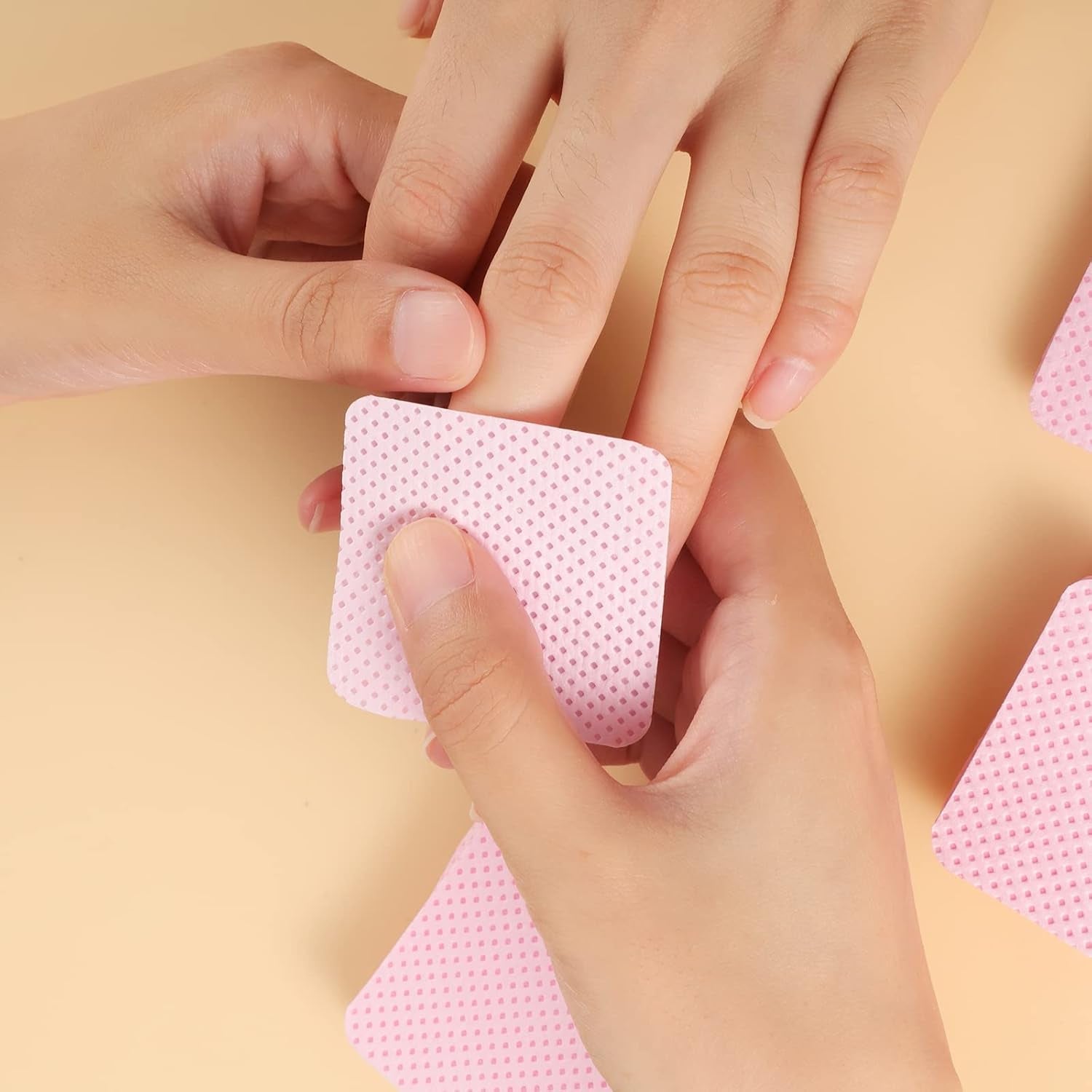 300 Stück Nagellackentferner Pads, Fusselfreie Nägel Wattepads Für Nägel Nagellackentferner Pluisvrije nageldoekjes Cleaner Gelnägel - Rosa