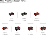 Accu-espressomachine Einhell TE-CF 18 Li-Solo Power X-Change (18 V, 240 ml watertank, voor filterkoffie en koffiecapsules, draaggreep, incl. koffiekopje met deksel, zonder batterij)