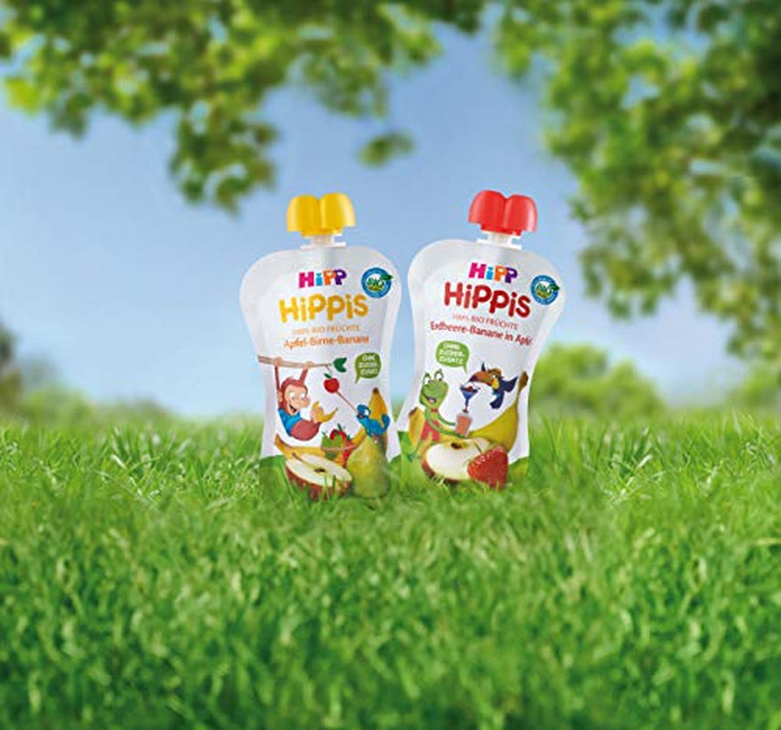HiPP Biologisch voor Kinderen HiPPiS Aardbei Banaan in Appel - Theo Toucan, 100g