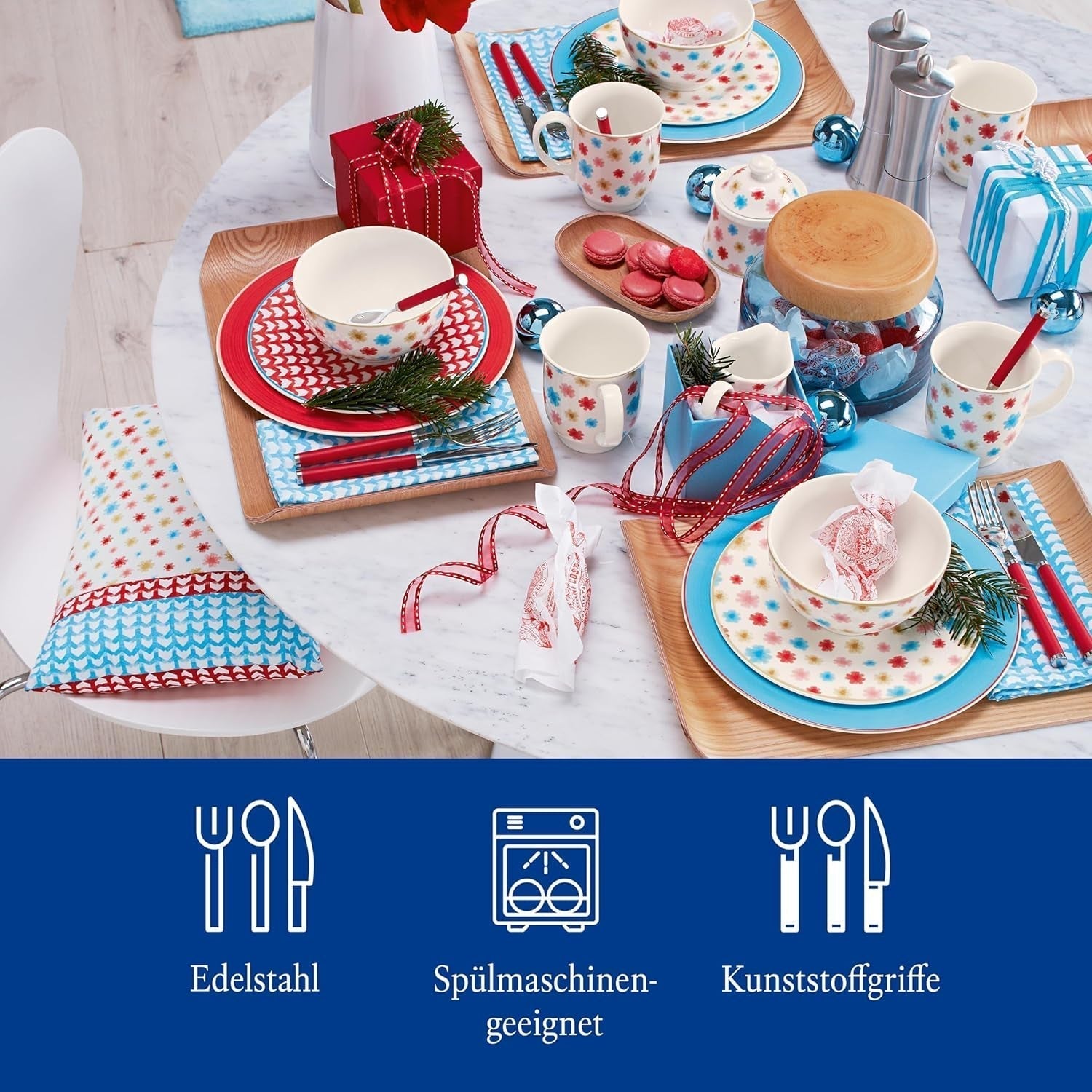 Villeroy & Boch - Spelen! Red Roses bestekset 30-delig Kitchen Naty Shop