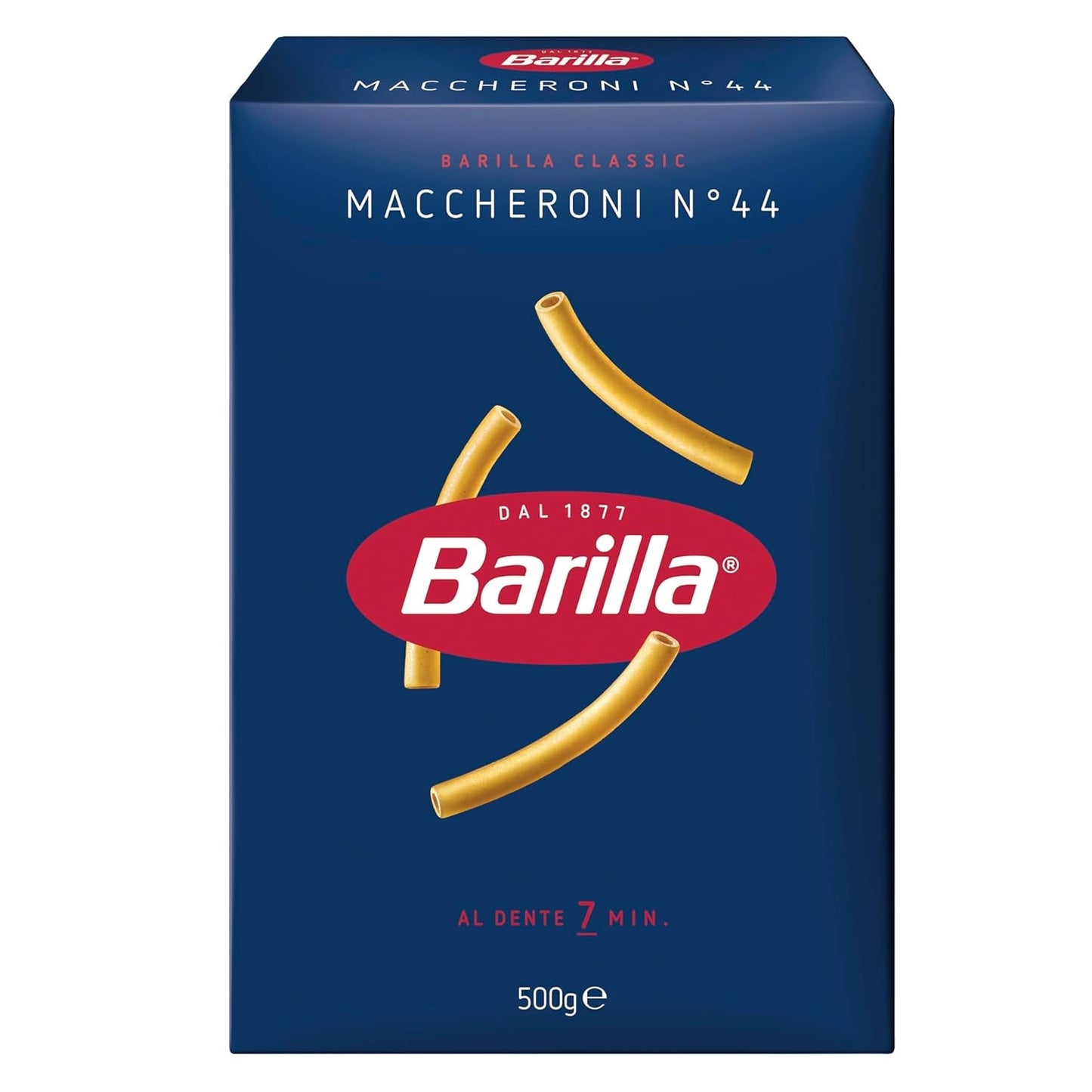 Pasta Barilla Klassieke Maccheroni nr. 44 durumtarwe van hoge kwaliteit, altijd beetgaar, 500 g
