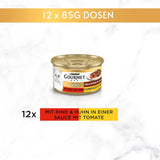 Gourmet Gold Délicatesse en Sauce Rund- en Kip Natvoer voor katten, 12 stuks (12 x 85 g)