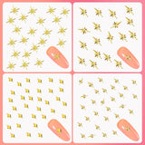 400 Stück Gold Silber Stern Nail Charms Nägel, 3D Metall Star Nagelkunst Decoraties, Star Nail Design Gemischt Grote Vorm Nägel Zubehör