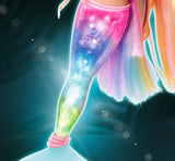 Steffi Love magische regenboogzeemeermin, zeemeerminpop met magische regenbooglichtfunctie en extra lang haar, 39 cm, vanaf 3 jaar