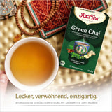 Yogi Tea Green Chai, biologische ayurvedische gekruide thee, mix van kaneel, munt, groene thee, gember, kardemom en kruidnagel, 6X17 theezakjes (102 theezakjes totaal)