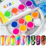 Neon Fosfor Pigment Pulver Für Nägel Lidschatten - 12 Kleuren Neon Nagel Glitzer Augenpulver Maniküre Halloween Neon Make-Up Decoratie Nail Art Staub Pigment