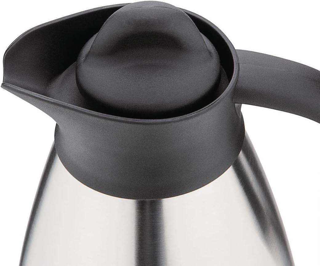 Olympia vacuümmelkmok met schroefdop, 500ml/17oz, roestvrij staal met zwarte deksel, melkprint op de zijkant, buffetstations voor thee en koffie, CL371