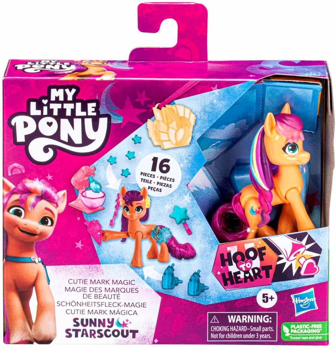 My Little Pony - Ontdek je Sparkle Pony: Beauty Mark Magic Sunny Starscout, pony van hoef tot hart 7,5 cm, vanaf 5 jaar, F5250, veelkleurig