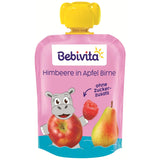 Himbeere in Apfel Birne Quetschie – 16 Stück (4er Pack, je 4 x 90g), ohne Zuckerzusatz, glutenvrij, ideaal voor onderweg en zelfstaande snacks