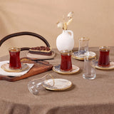 Karaca Aris 12-delig theeservies voor 6 personen - Prachtig porseleinen servies voor elegant theegenot
