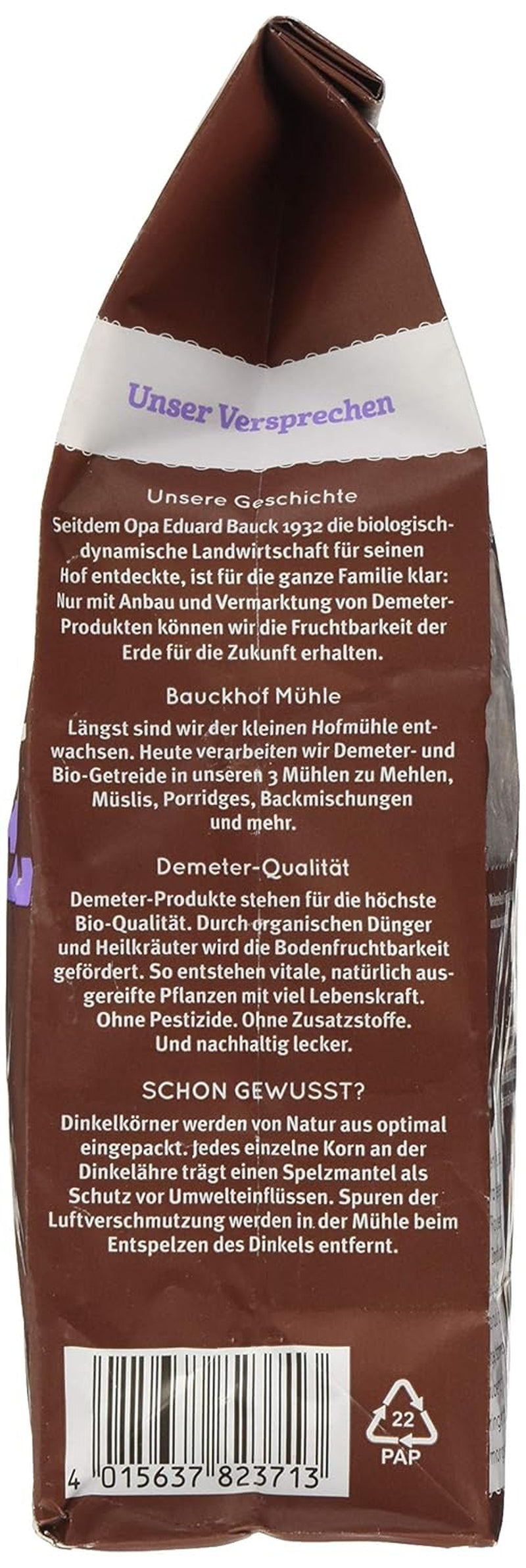 Bauck HOF Dinkelmüsli Schokozart, 425G (1Er-pakket) Granen Naty Shop