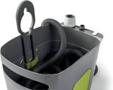 GF SRL, Aquapop Grey Pro 15, zelfverlengende gevlochten slang Made in Italy, met stevige plastic container, ergonomische mini-tuinsproeier, aansluitingen voor tuinirrigatie, donkergrijs