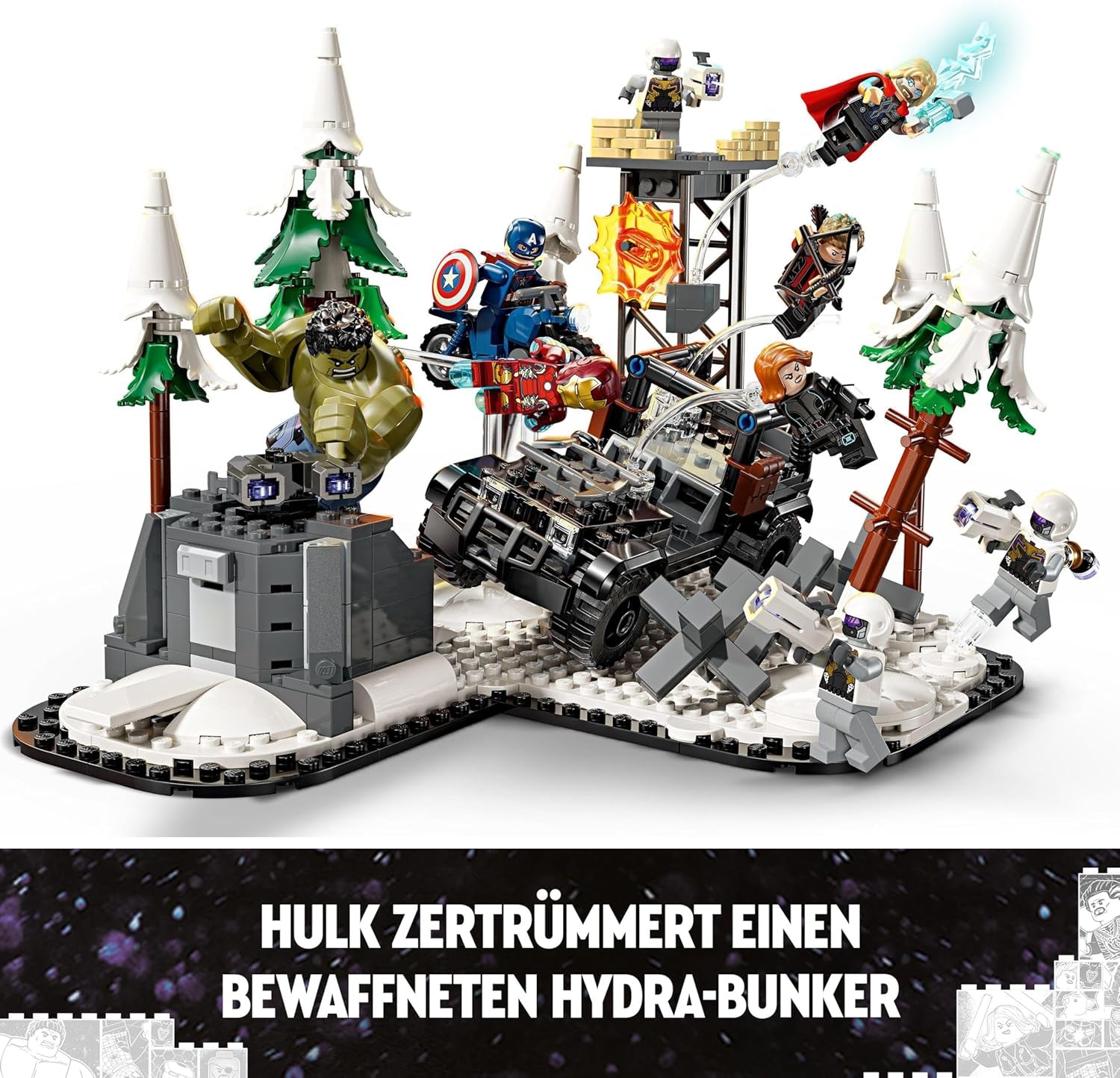 LEGO Marvel Avengers Assemble: Age of Ultron, bouw- en speelset met 8 minifiguren van superhelden zoals Thor, Hulk en Iron Man, bouwspeelgoed voor jongens en meisjes, avonturenset 76291 Bouwsets Besuche den LEGO-Store