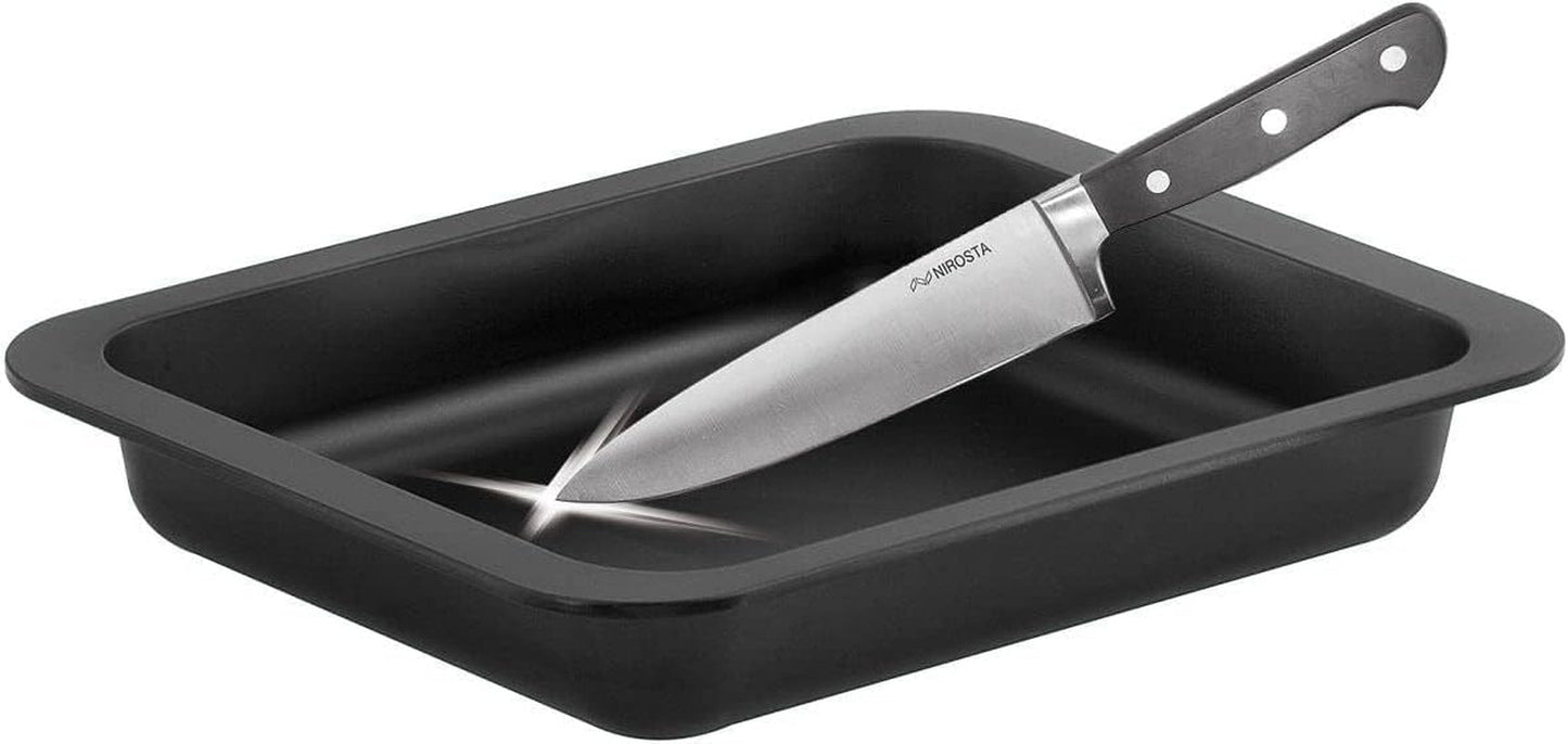 Zenker Ofenbackform (33 X 5 X 25 Cm) SPECIAL COOKING, Rechteckige Auflaufform Mit Enamelle-Versiegelung, Backform Mit Extra Hohem Rand (Farbe: Schwarz), Menge: 1 Stück Vormen en bakplaten Naty Shop