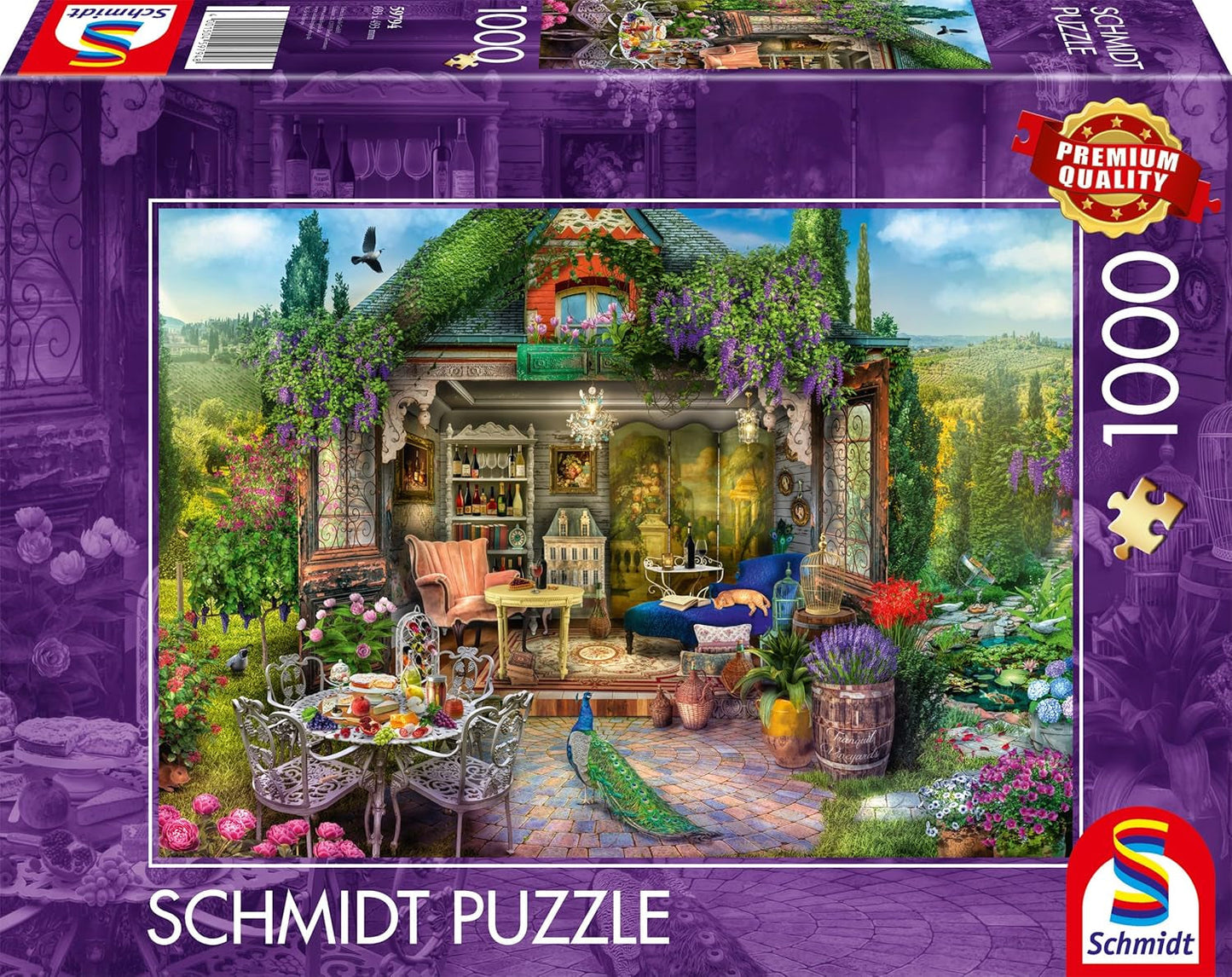 Schmidt Spiele 59794 Tuinhuis in de wijngaarden Legpuzzel van 1000 stukjes Naty Shop Standaardtitel
