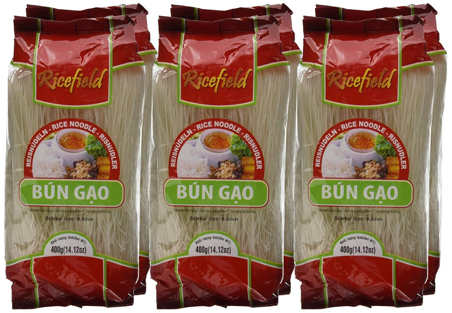 Rijstveldvermicelli 0,8 mm broodje Gao 6 stuks (6 x 400 g)