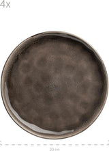 MÄSER 934073 Niara Organic Series Moderne 4-persoons serviesset met spannende vintage look, 16-delig combinatieservies met een speciale combinatie van zwart en bruin glazuur, steengoed