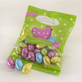 Kleine paasvriendjes met chocolade | 2 x 100 g mini-eieren met chocoladedecoratie en alpenmelk | 2 x 180 g zakjes | Premium melkchocolade-eieren, vrolijk en kleurrijk verpakt, in vier kleuren voor Pasen