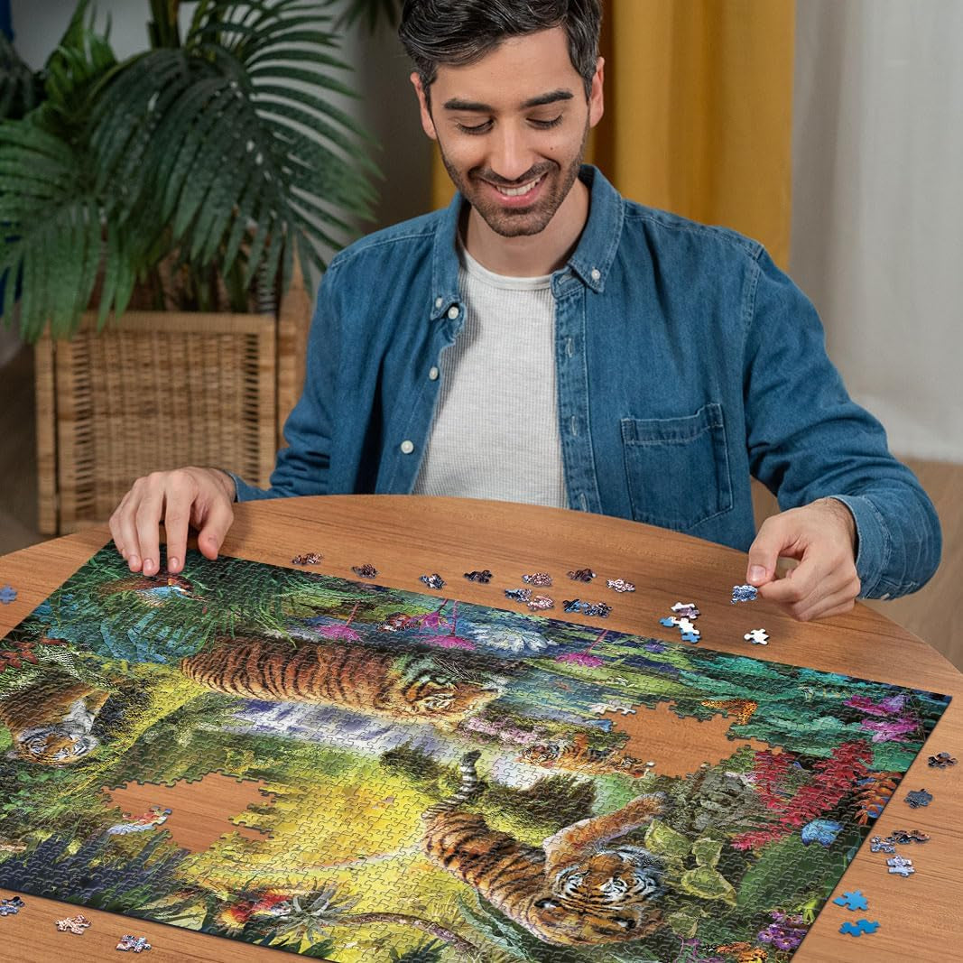 Ravensburger Puzzel 12000696 - Idylle aan het wateroog - Legpuzzel van 1500 stukjes voor volwassenen en kinderen vanaf 14 jaar, puzzel met tijgermotief Puzzel Naty Shop