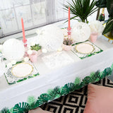 Pak van 20 tropische doekjes | Groenboekservetten met palmbladmotief | Wegwerpservies voor kinderfeest, safarifeest, jungle, dinosaurus, zomer, Hawaiiaans thema