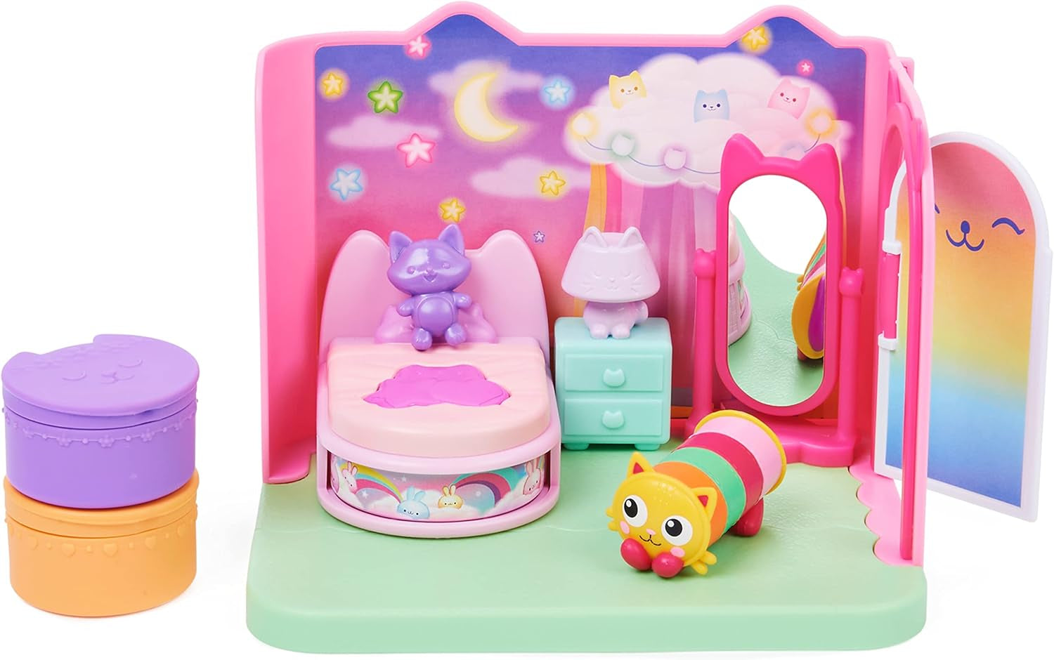 Gabby Dollhouse Deluxe Kamer Groovy Muziekkamer en Deluxe Kamer Sweet Dreams Fluffy Cat Slaapkamer