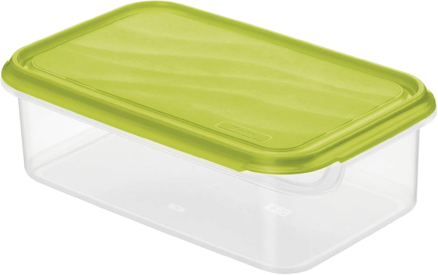 Rotho Rondo voedselbewaarpot 1,5l met deksel, BPA-vrij plastic (PP), transparant/groen, 1,5l (24,0 x 16,0 x 7,5 cm) Naty Shop voedselbewaardozen 1,5L
