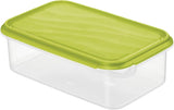 Rotho Rondo voedselbewaarpot 1,5l met deksel, BPA-vrij plastic (PP), transparant/groen, 1,5l (24,0 x 16,0 x 7,5 cm) Naty Shop voedselbewaardozen 1,5L