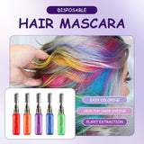 5 kleuren Tijdelijke haarverf Gekleurde haarwas Haarmascara Tijdelijke haarverfmascara voor meisjes en vrouwen Wasbaar haarverfkrijt Geschikt voor verjaardagen Cosplay DIY Halloween haarverf Naty Shop