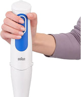 Braun Multiquick 3 MQ 3000 Smoothie+ Stabmixer – Pürierstab Mit 2 Geschwindigkeiten, Powerbell plus en Splashcontrol-Technologie, 700 Watt, Inkl. 600 Ml Mix- & Messbecher, Blau/Weiß Keuken Naty Shop