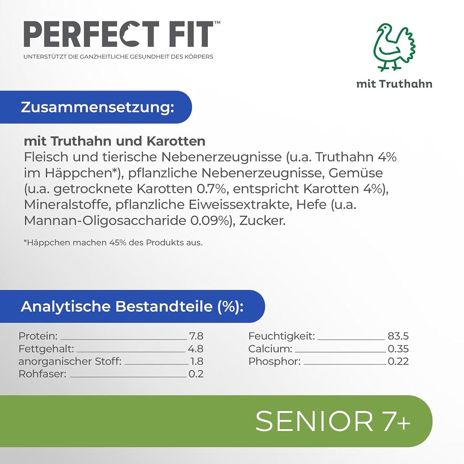 PERFECT FIT™ Portiezakjes voor senioren met kalkoen en wortels, 12 x 85 g