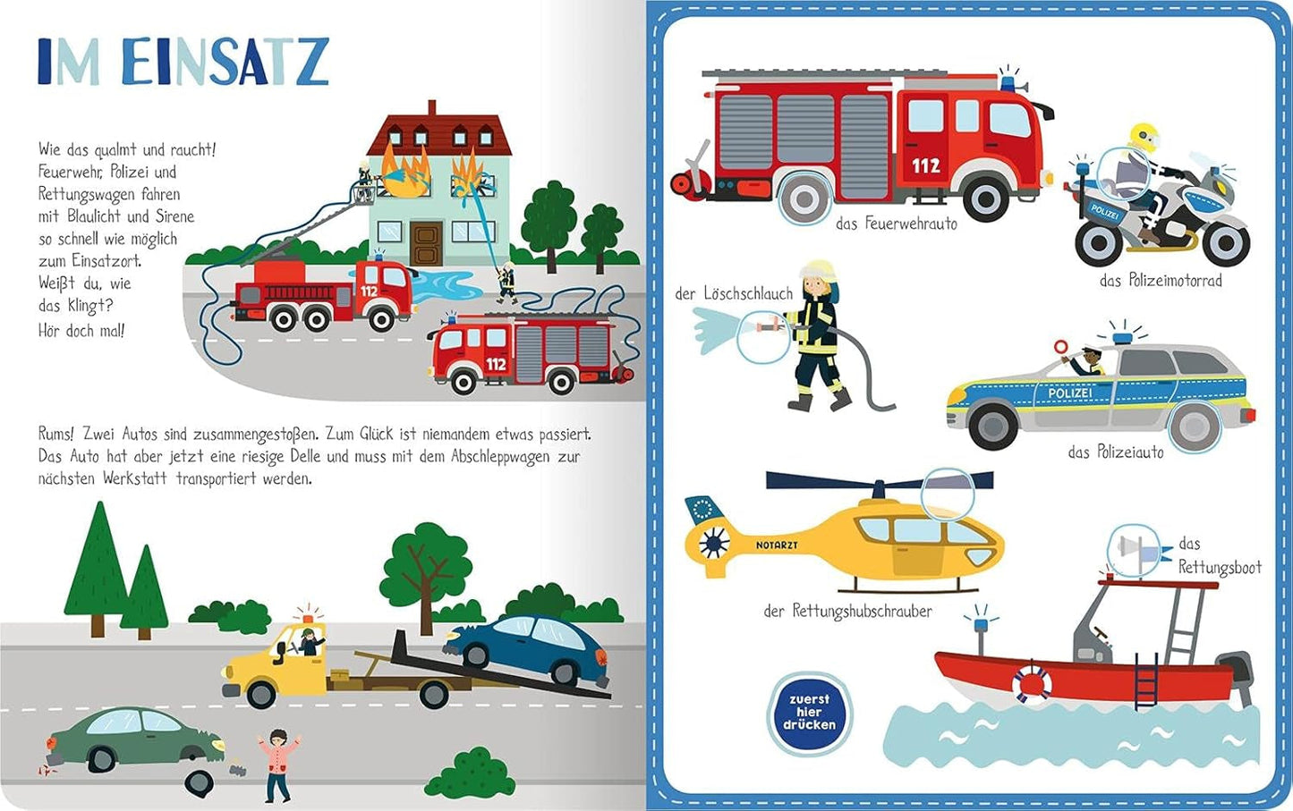 Mijn kleurboek met geluiden - Voertuigen: met meer dan 40 geluiden | Hoogwaardig geluidsboek met realistische voertuiggeluiden voor kinderen vanaf 24 maanden Baby Toys Naty Shop
