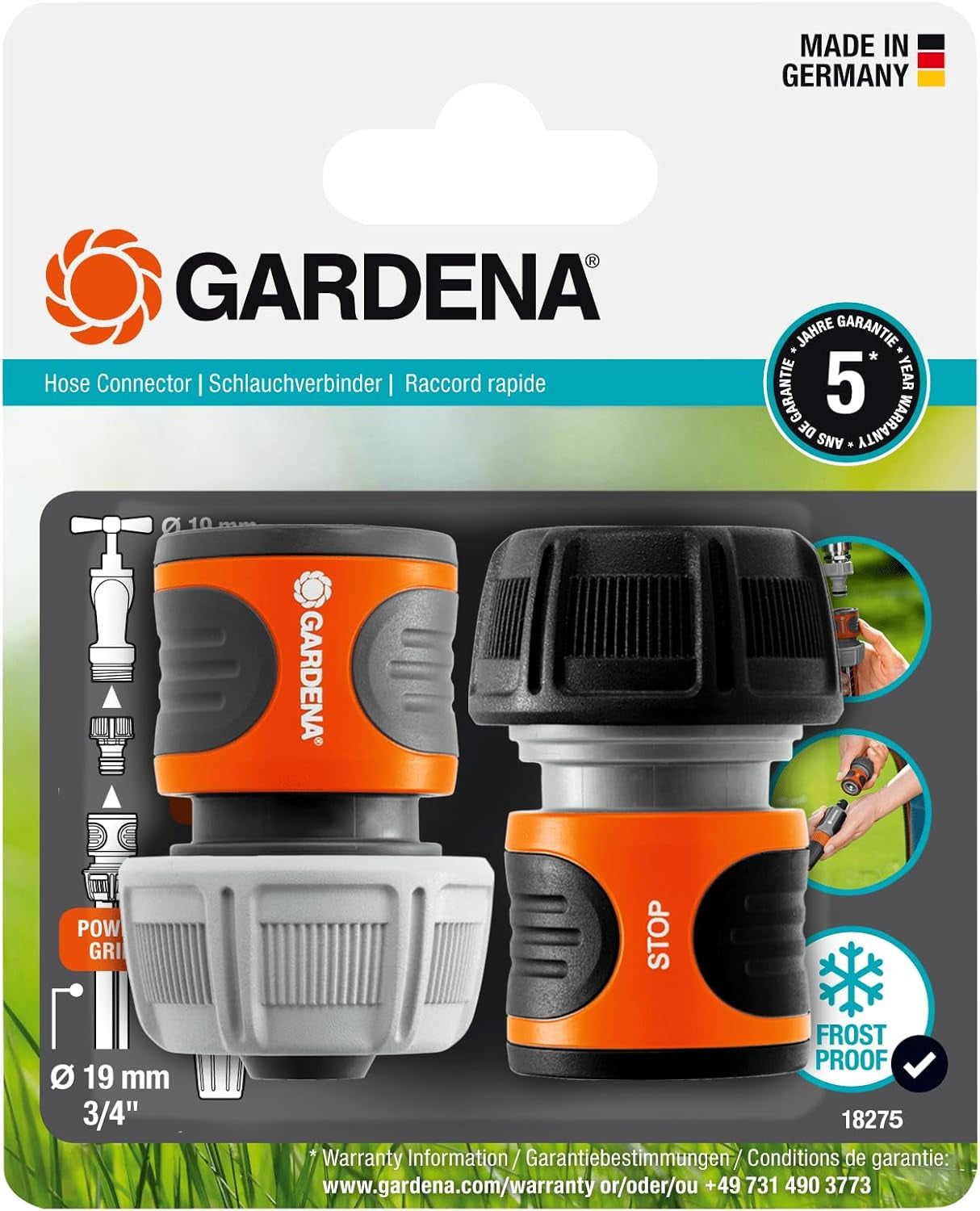 Gardena slangverbinderset 19 mm (3/4 inch) (18275-20)