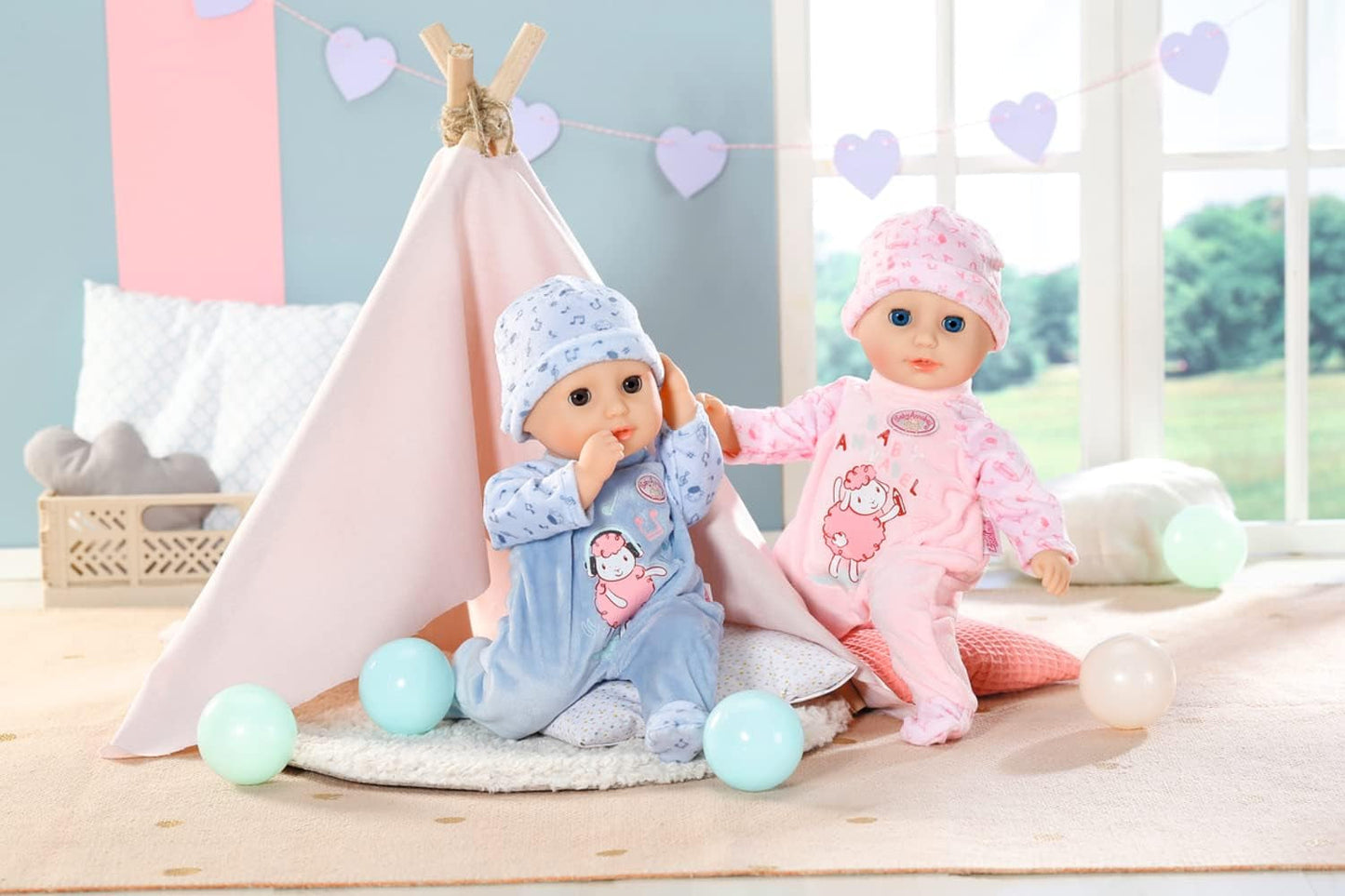 Annabell Kleine Annabell zachte pop 36cm, met stoffen lijfje en slaapogen, 36cm, 709870 Zapf Creation