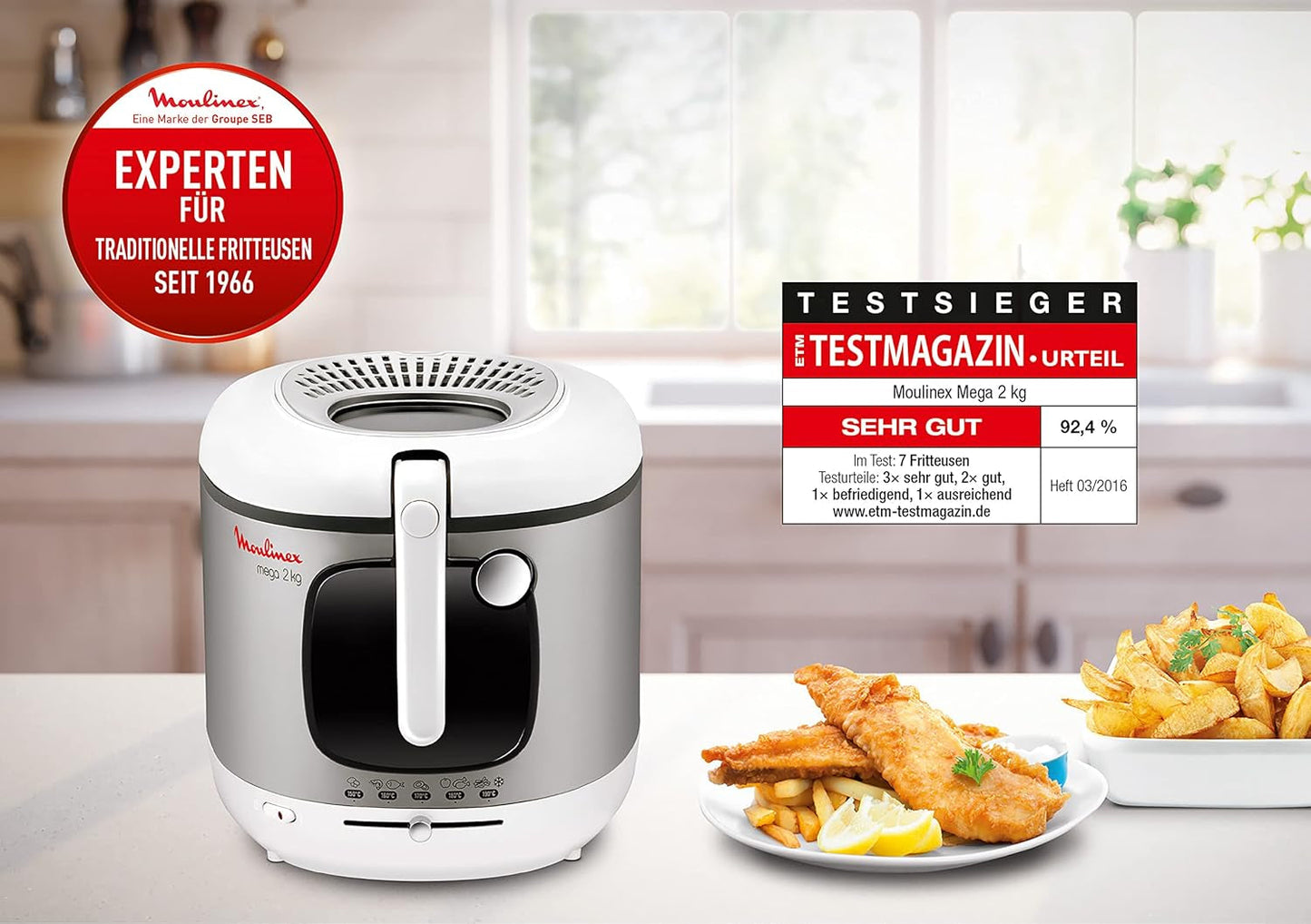 Friteuse AM4800 Mega 2Kg, oliefriteuse, geurfilter, 1800 W Huishoudelijke apparaten Naty Shop