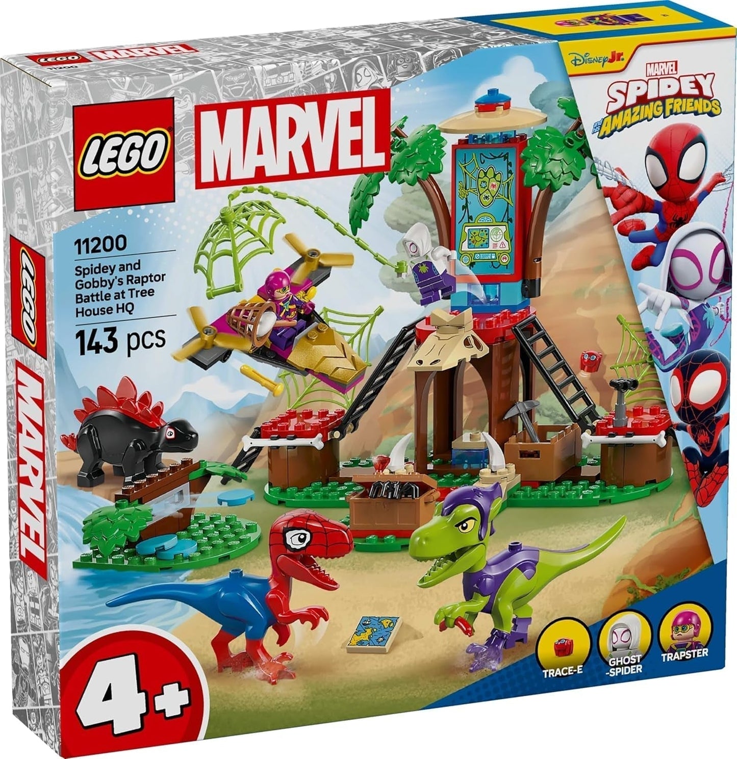 LEGO Marvel Showdown in de Boomhut: Spidey-Rex Vs. Gobby-Raptor, dinosaurusbouw- en speelset, speelgoeddinosauruscadeau voor jongens en meisjes vanaf 4 jaar, Spidey en zijn supervrienden 11200 bouwsets Besuche in LEGO-Store