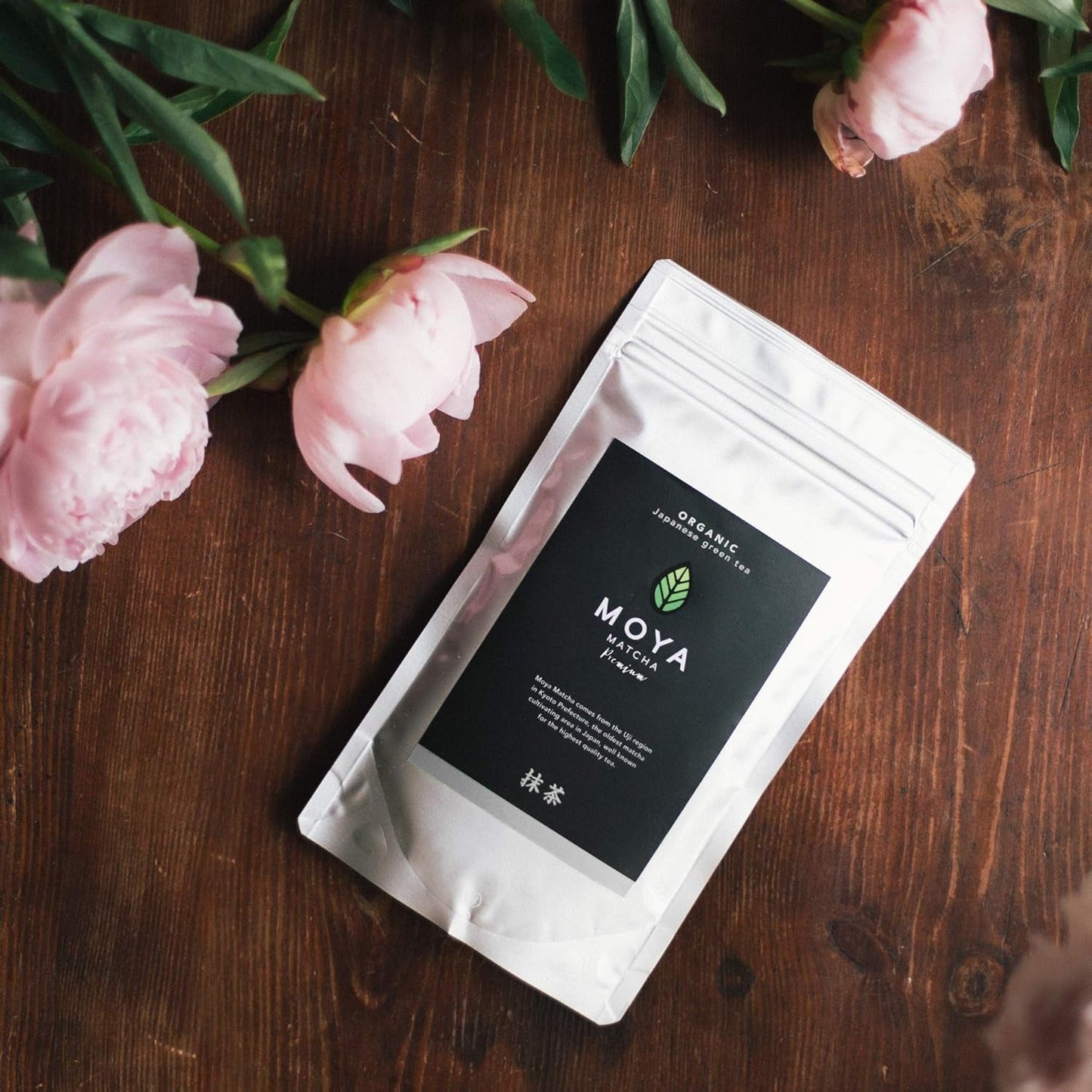 Biologische Groene Thee Moya Matcha Poeder | 100 g premium kwaliteit voor ceremonie | Biologisch geteeld en geoogst in Uji, Japan | Matcha groene theepoeder | Ideaal voor de Japanse watertheeceremonie