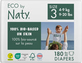 Eco Diapers Eco by Naty Baby Eco Diapers - premium biologische luiers, milieuvriendelijk, gemaakt van plantaardige materialen, ideaal voor de gevoelige babyhuid (maat 5 - 80 stuks)