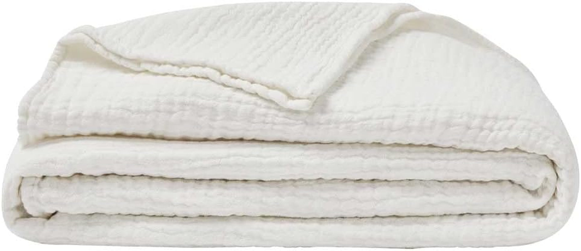 ESSIX Plaid, Monocolor, Gemaakt van katoengaas, Jazzy, 130 X 170 Cm Quilts en quilts Naty Shop Wit