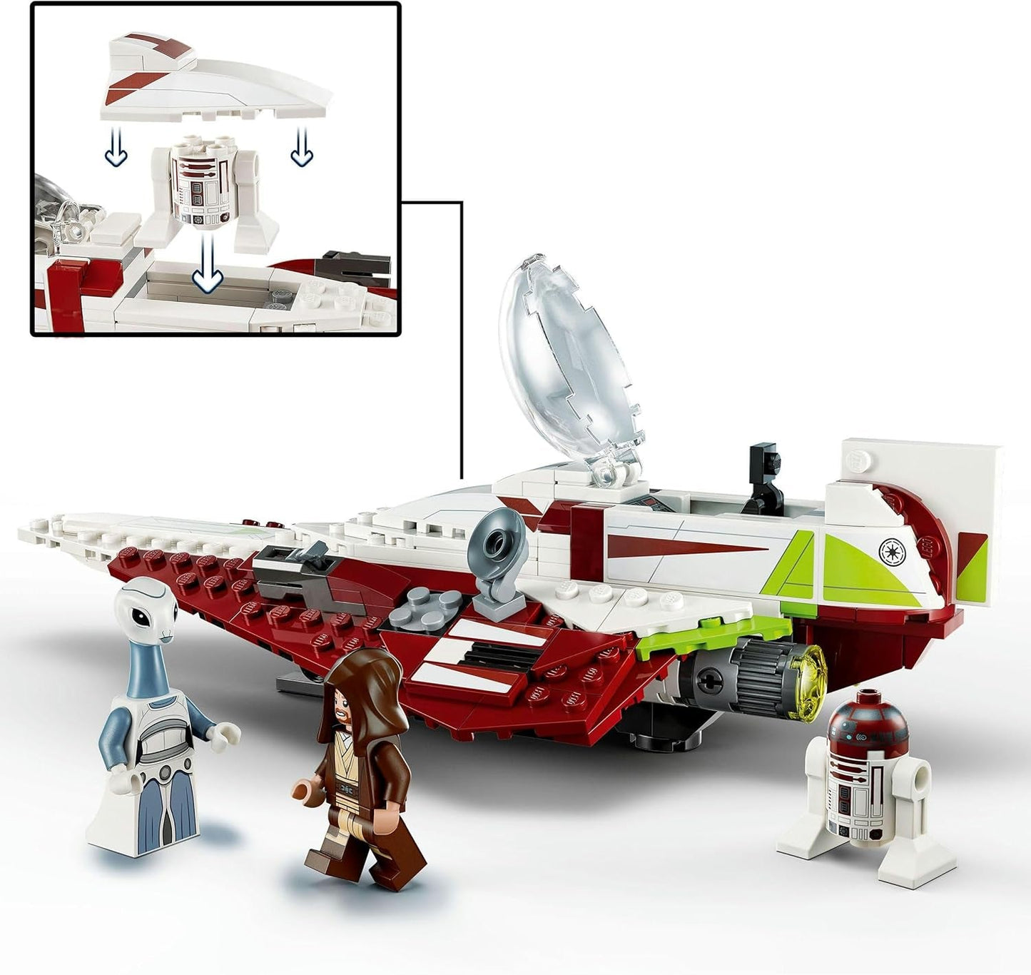 LEGO Star Wars Jedi Starfighter Obi-Wan Kenobi, bouwbaar speelgoed met Taun We, Droid-figuur en lichtzwaard, Attack of the Clones Set 75333 Bouwsets Besuche in LEGO-Store