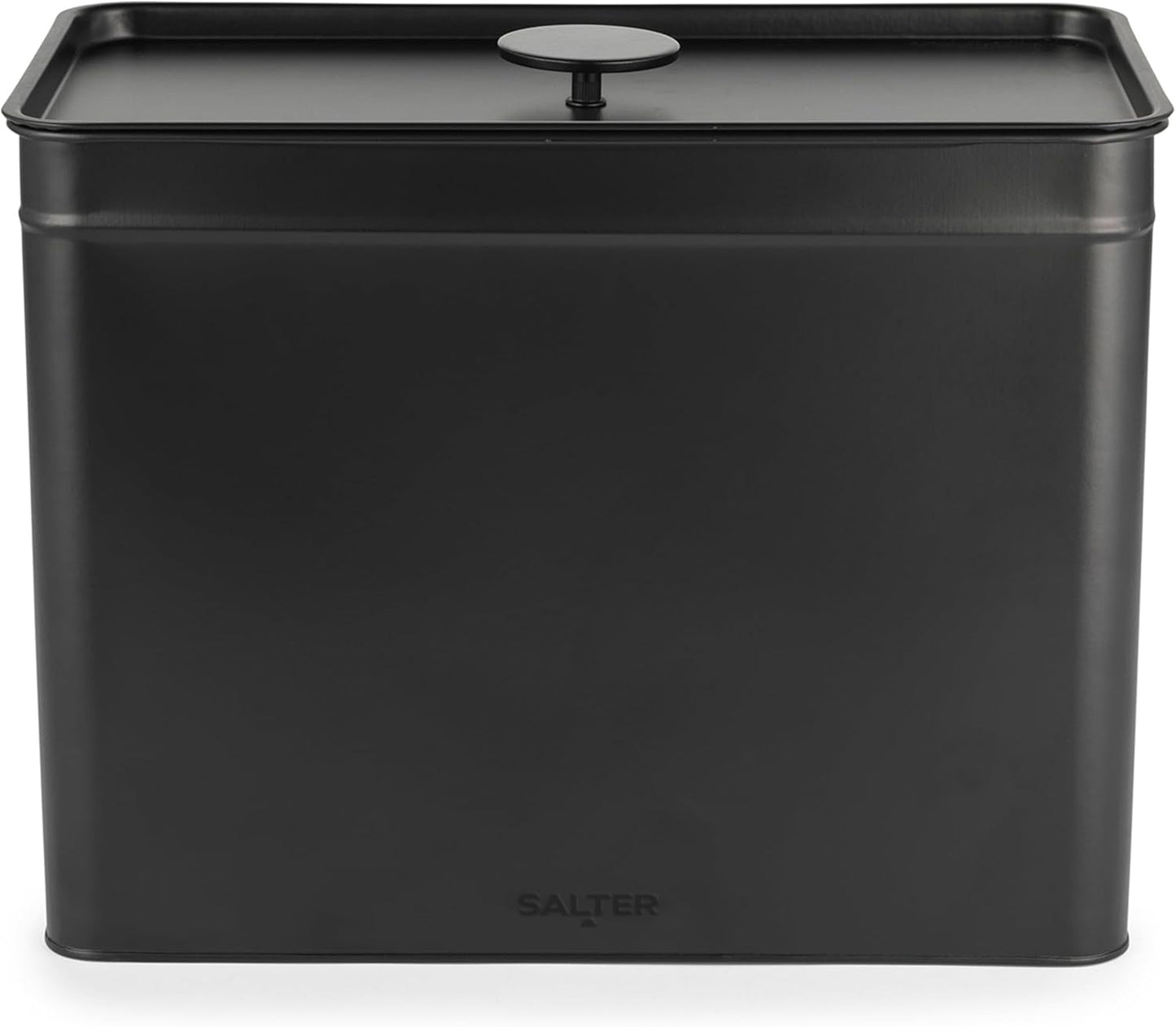 Salter BW12614EU7 Kuro Opbergdozenset - 4 Keukencontainers Brood/Thee/Koffie/Suiker Vierkante Organizer Boxen Gemakkelijk schoon te maken Houd voedsel vers Zwarte voedselopbergdozen Naty Shop Brooddoos