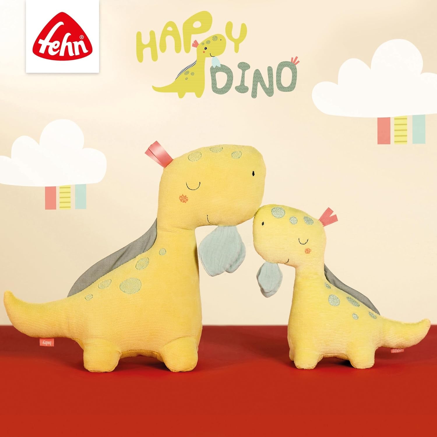 Fehn Activity Spiral Dino - duw- en trekkinderwagenspeelgoed - babydinosaurusspeelgoed voor bed, speeltuin, kinderwagen en autostoel - speelgoed voor motorische activiteit voor baby's en peuters vanaf 0+ maanden Babyspeelgoed Naty Shop