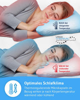 Kussen voor zijslaap GIANFAR | Orthopedisch neksteunkussen | Ultravers traagschuim tegen keelpijn en migraine | Thermoregulerende hoes | Kussen voor zijslapen met cervicale wervelkolom 55X40X12/10 cm Cervicale orthopedische kussens Naty Shop