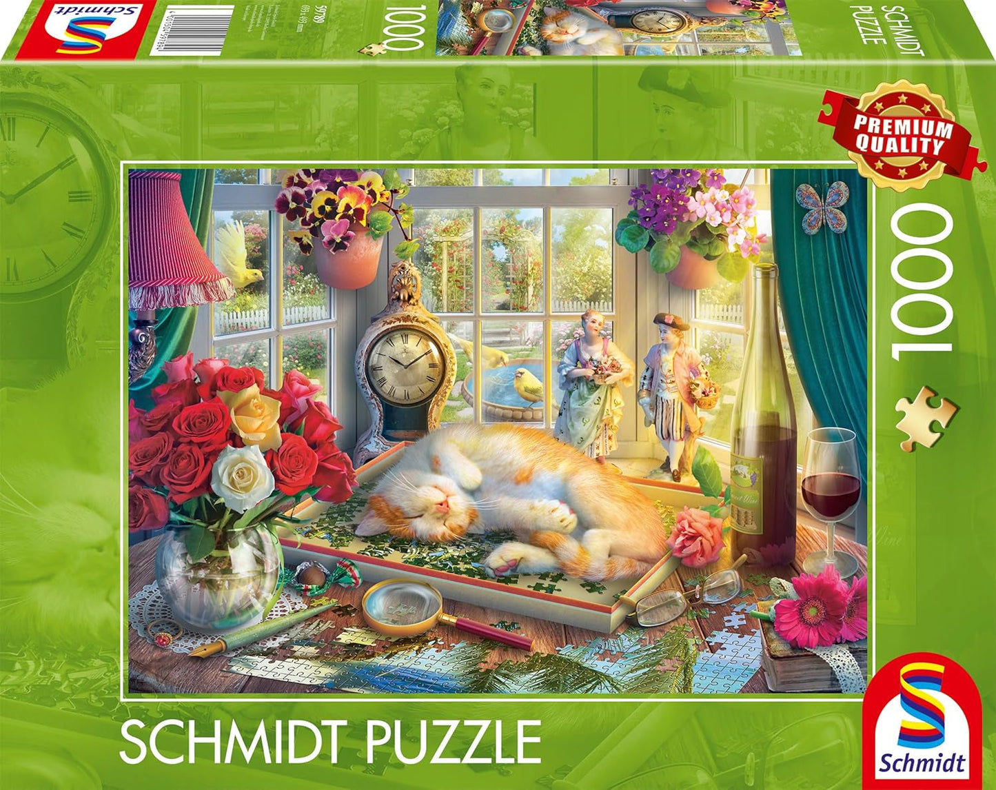 Schmidt Spiele 59789 Puzzel tijd met de kat, puzzel 1000 stukjes Puzzel Naty Shop Standaard titel