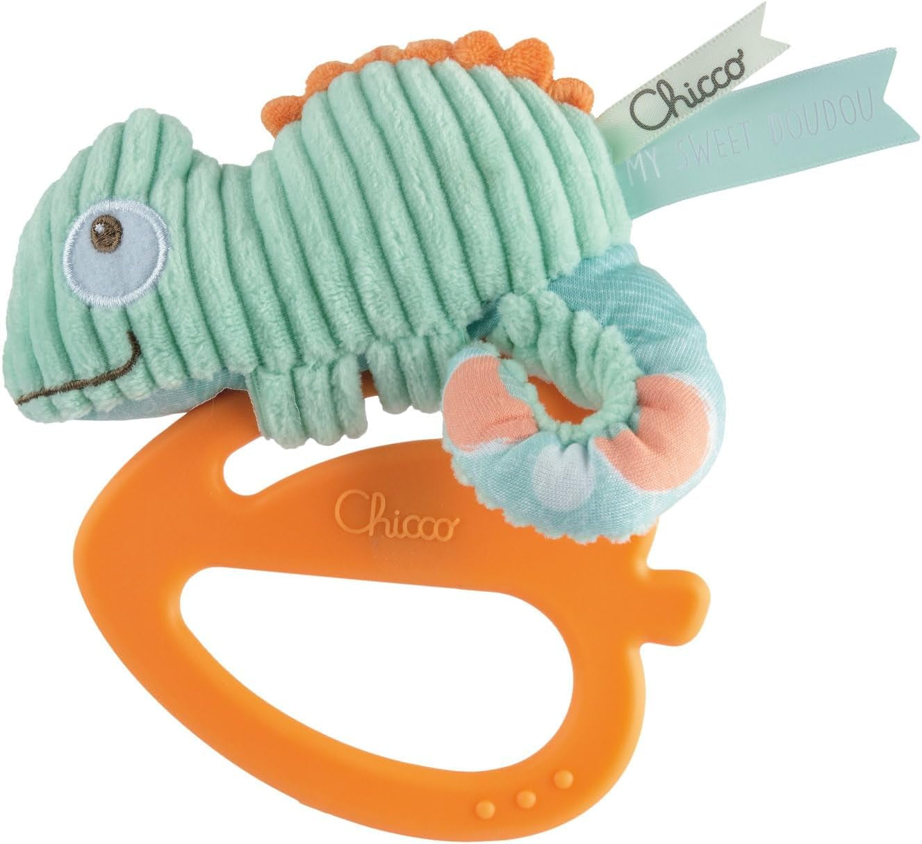 Chicco My Sweet Doudou kameleonspeelgoed gemaakt van hoogwaardige stoffen zachte plastic ring rustgevende tandjes babyspeelgoed 3-18 maanden Bebe Naty Shop kameleonspeelgoed