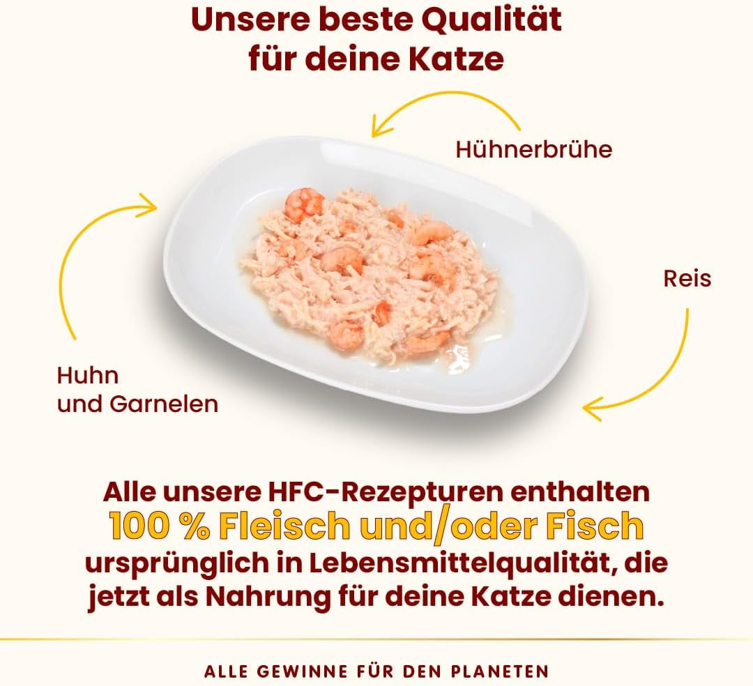 Almo Nature HFC Natuurlijk natvoer voor katten - Diverse recepten met kip - 6 x 70 g
