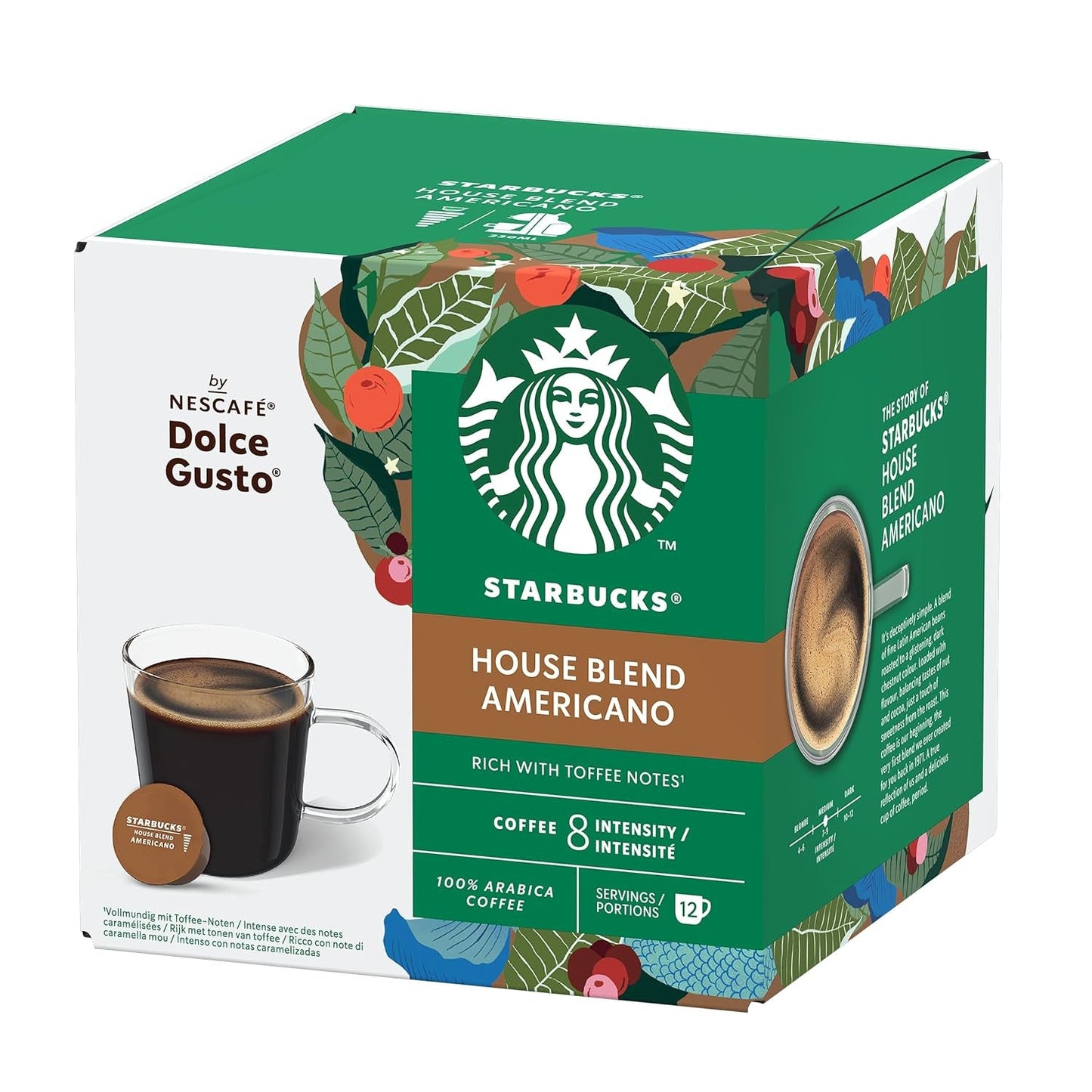 STARBUCKS House Blend van Nescafé Dolce Gusto, Mittlere Röstung, Kaffeekapseln 6 x 12 (72 Kapseln)