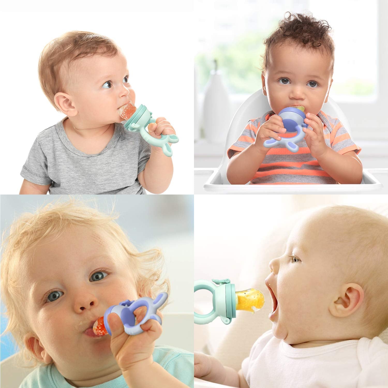 Tétine Pour Bébé/Tétine à Fruit/Tetine Grignoteuse Bebe/Tétine D'alimentation Pour Bébé - Toy de Dentition Pour Bébé, zonder BPA (2 stuks)